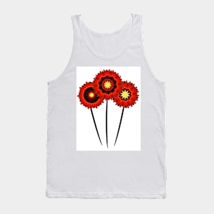 Poppies in red, yellow, black, modern design Tank Top